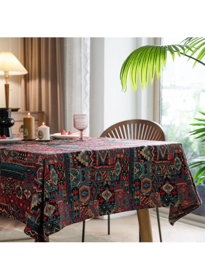 general Colorful Jacquard Tablecloth With Double-sided Patterns, Thick Table Cover, Geometric Bohemian Style - Image 1